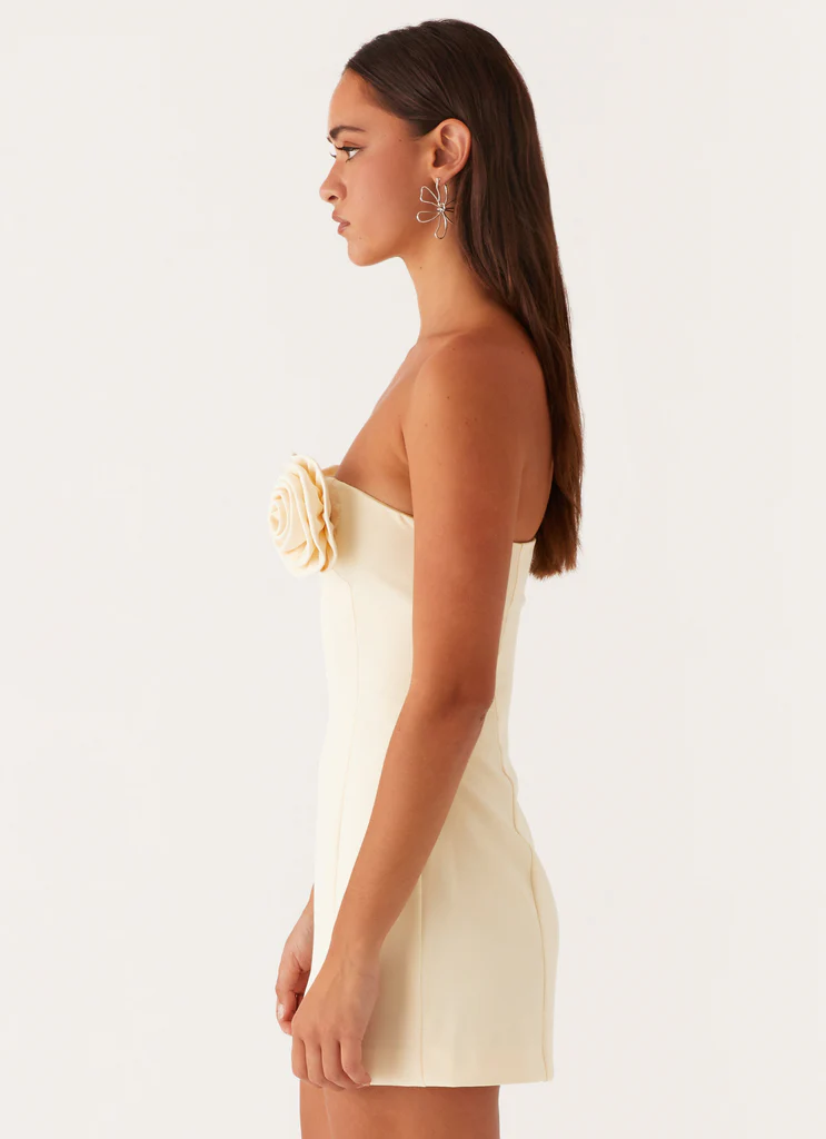 Patsie Vestito Mini Senza Spalline - Giallo