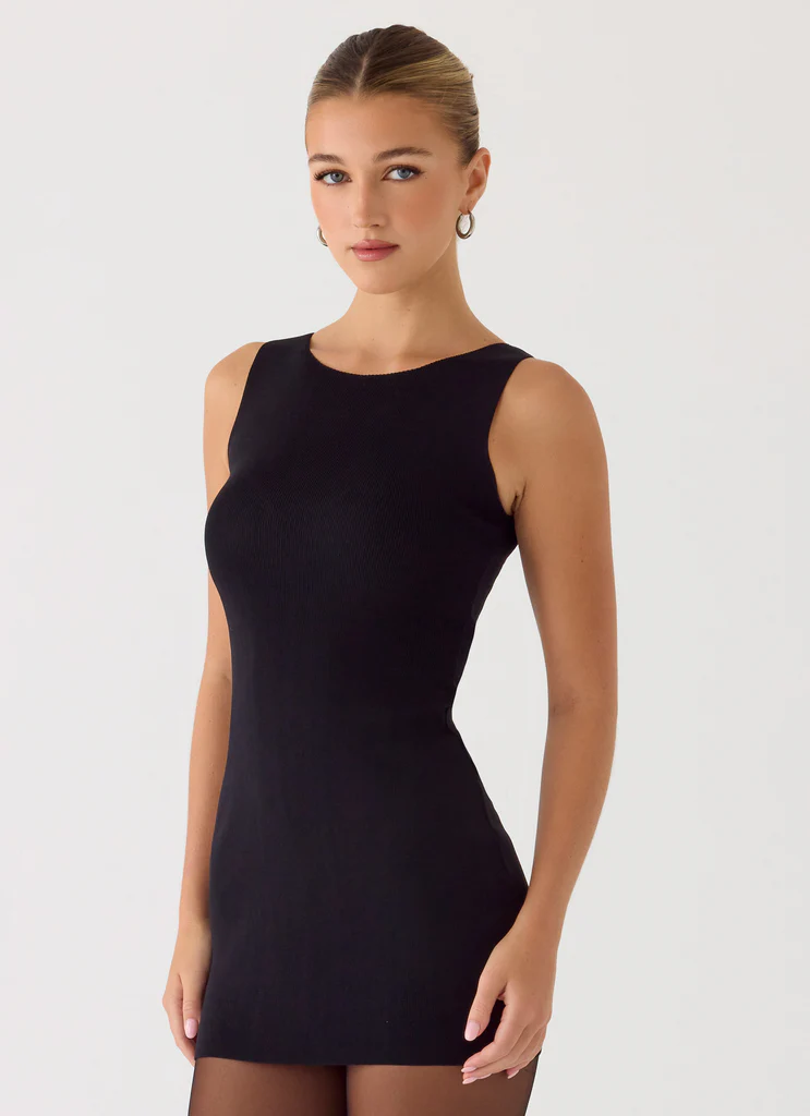 Amaris Abito Mini in Maglia - Nero