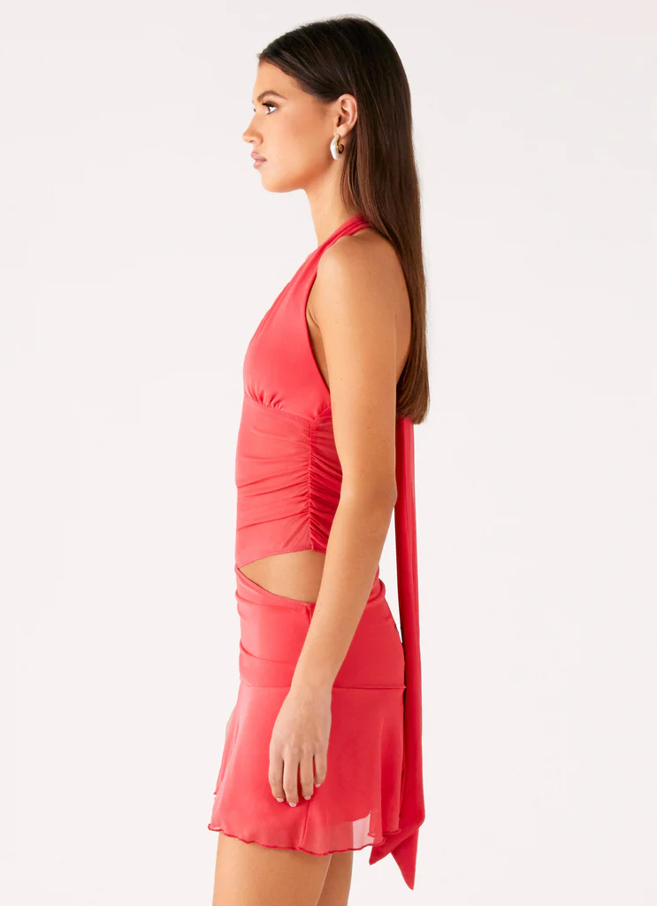 Vestito Mini Calissa Halterneck - Corallo