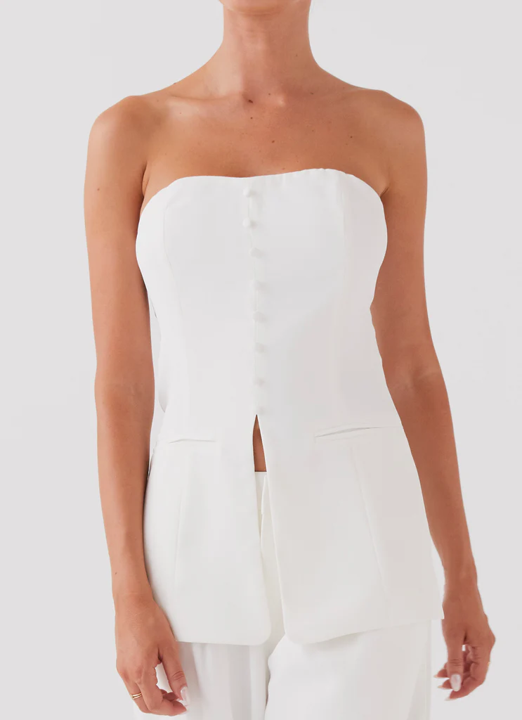 Top senza spalline in stile Riviera – Avorio Top senza spalline in stile Riviera - Avorio