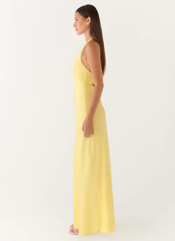 Abito Maxi in Seta Heavy Hearted - Limone