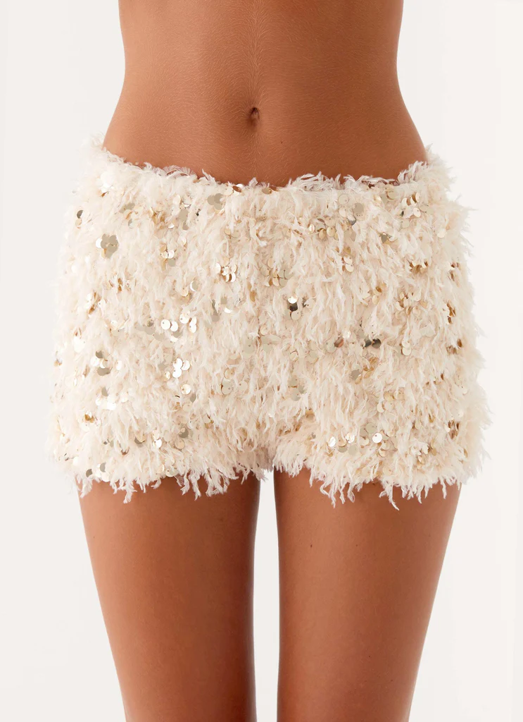 Corti Mini in Tulle con Paillettes - Bianco