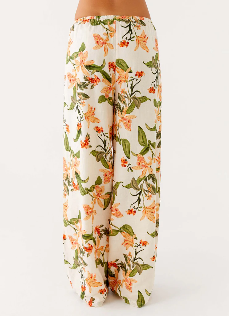 Pantaloni in Lino Dalida - Stampa Floreale