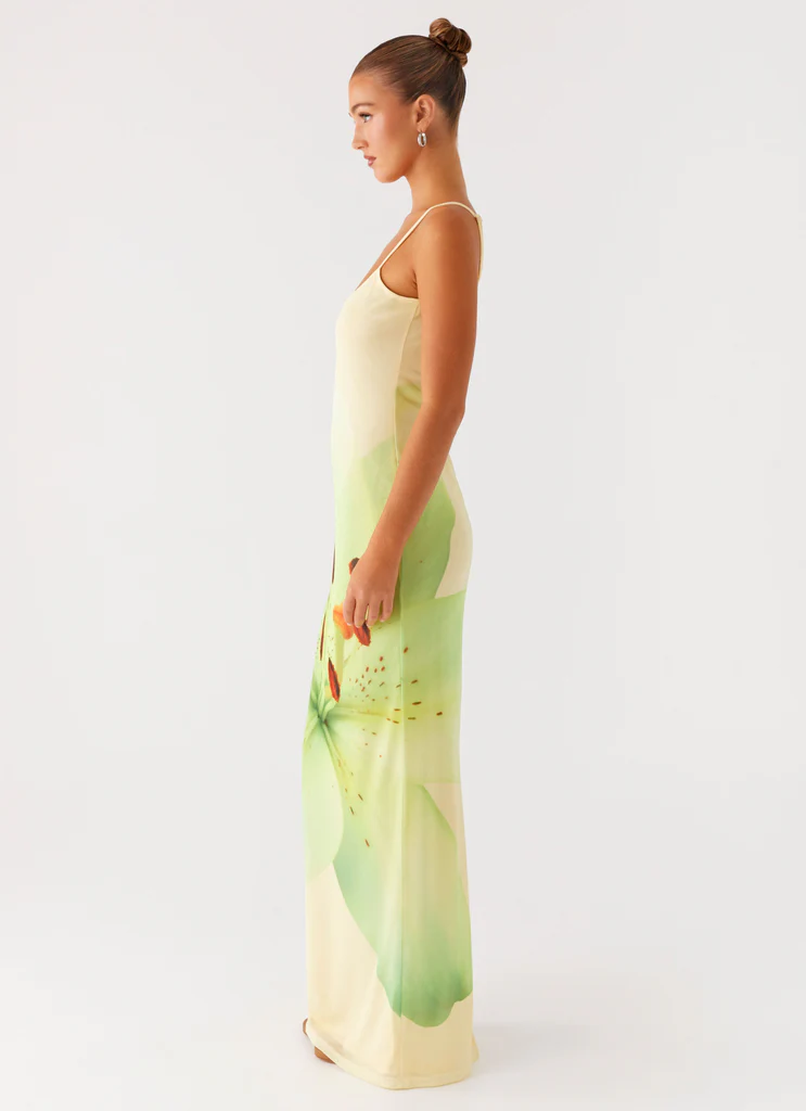 Bad News Mesh Maxi Dress - Yellow Lily