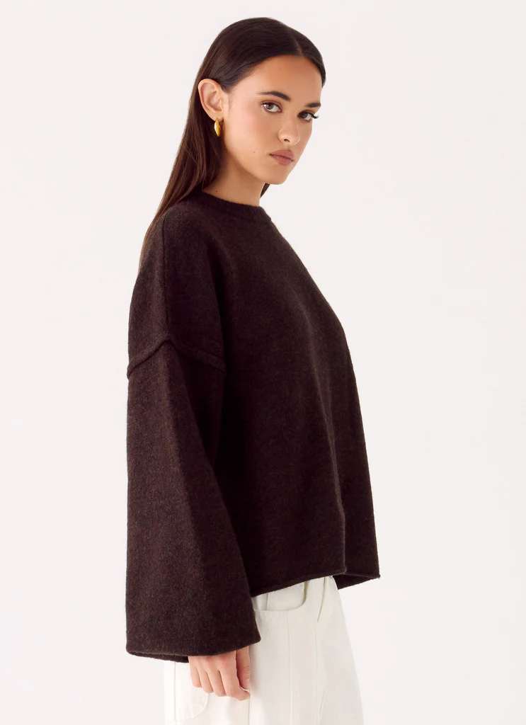 Jack Maglione Oversized in Lana - Cioccolato