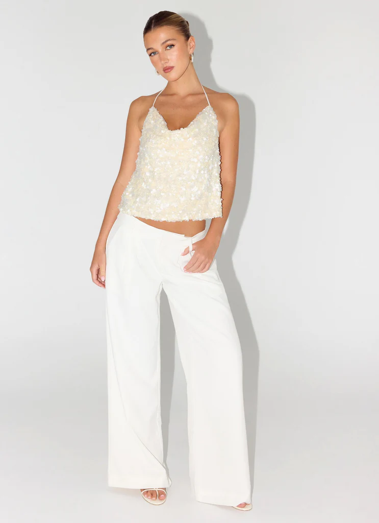 Top in paillette Amelita - Avorio