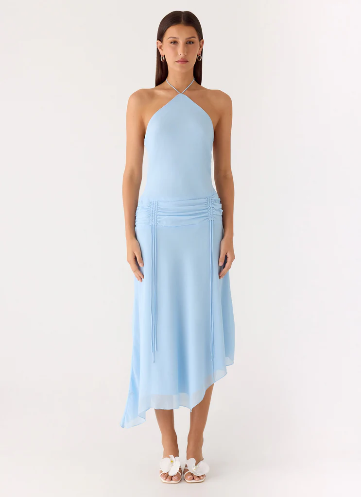 Vestito Midi in Chiffon Becerra – Blu Vestito Midi in Chiffon Becerra - Blu