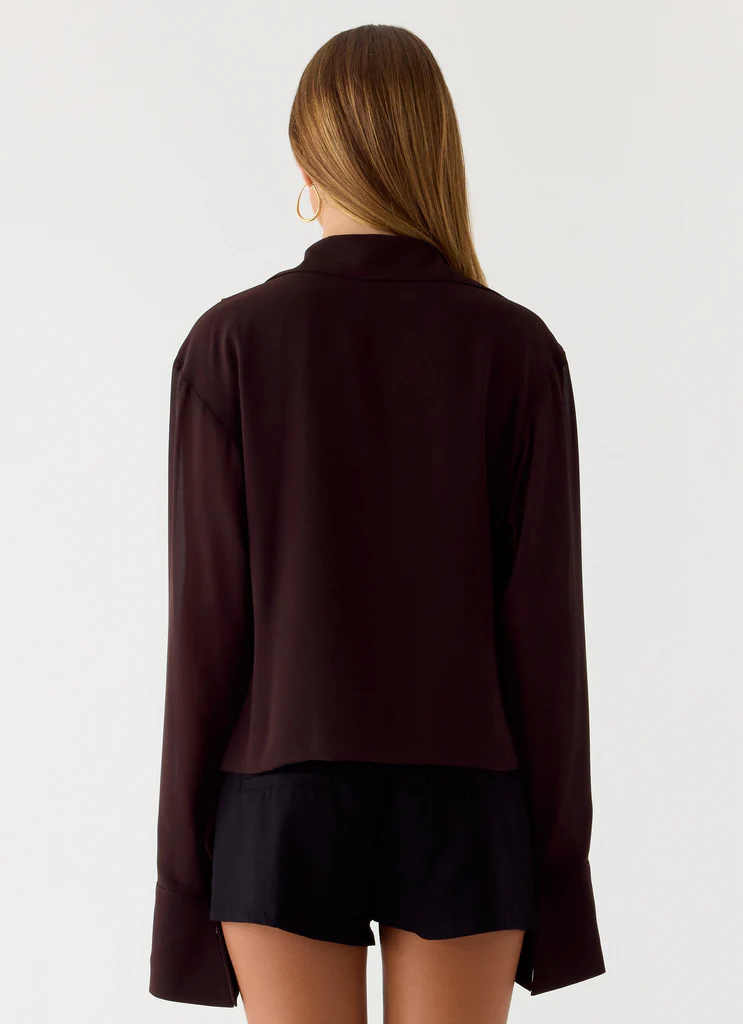 Annah Wrap Shirt - Cioccolato