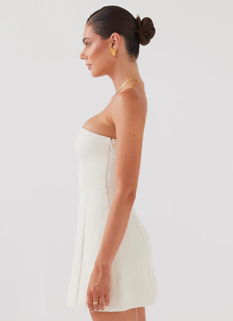 Vestito Mini Senza Spalline Ayanna - Avorio