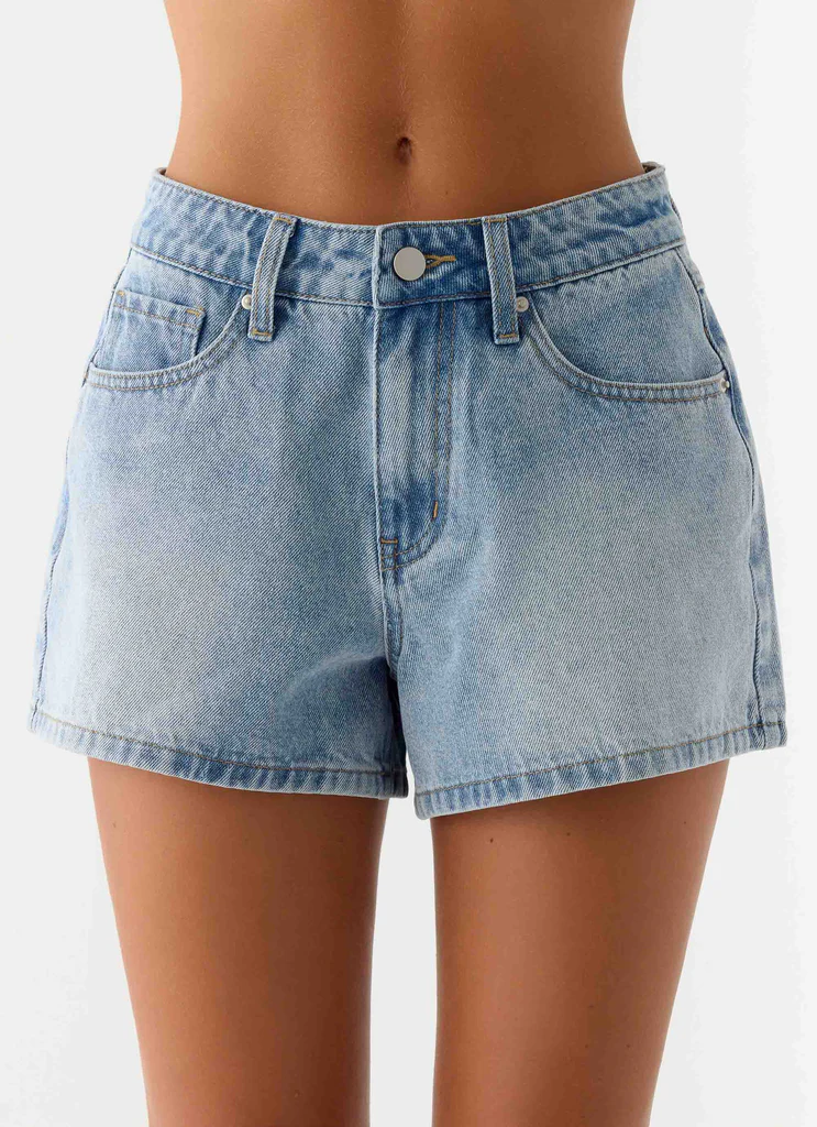 Jeans corti A-Line Owen - Lavaggio blu chiaro