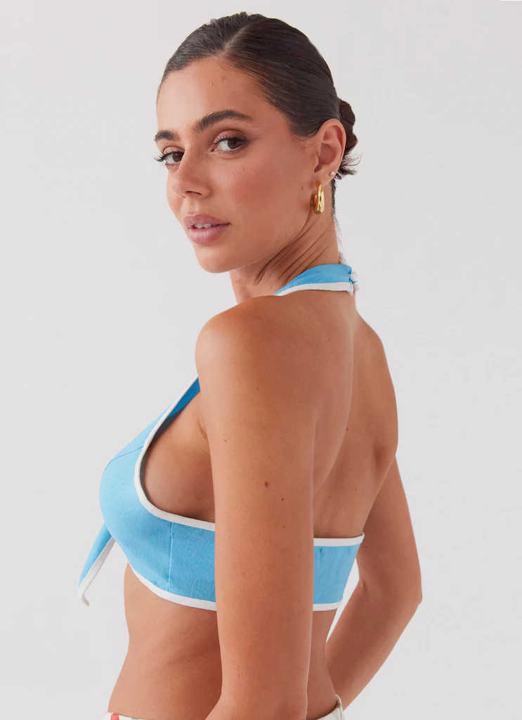 Top in Lino Isle Of Water - Azzurro