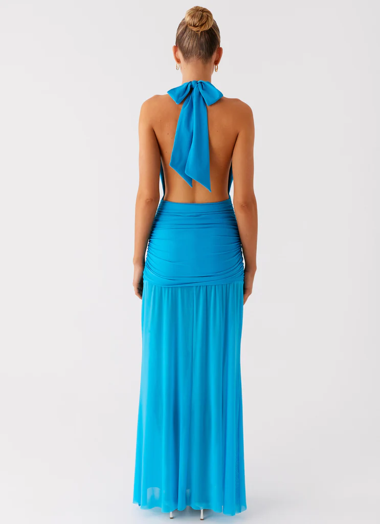 Abito Maxi Halter Dilemma - Azzurro Turchese