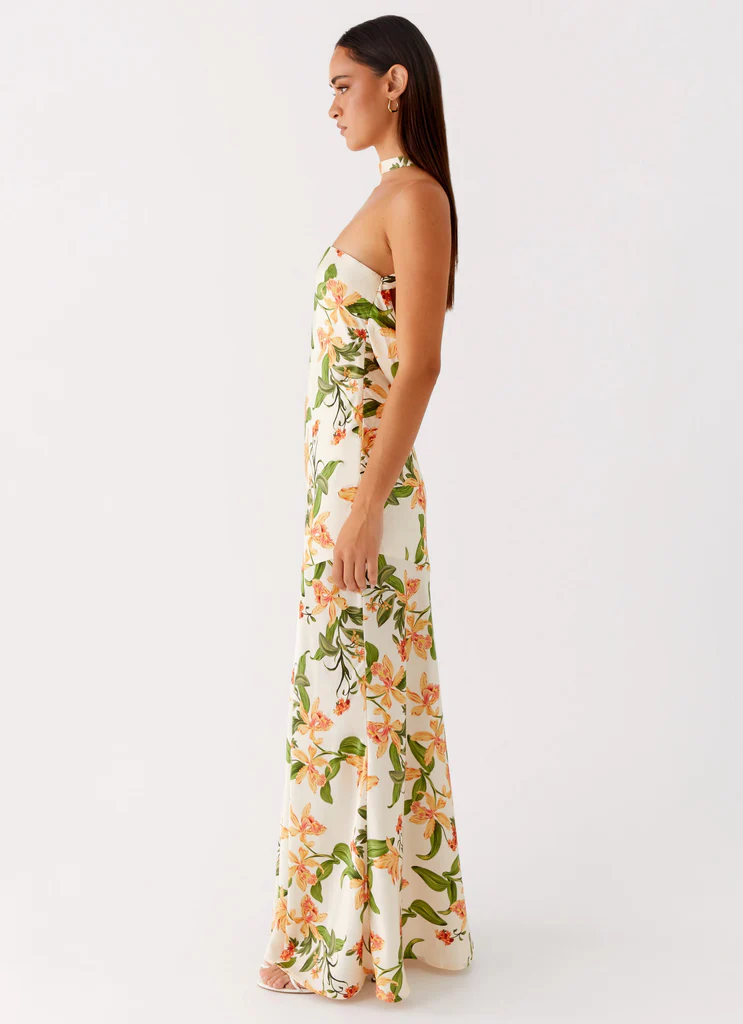 Abito Maxi in Seta Damali - Stampa Floreale