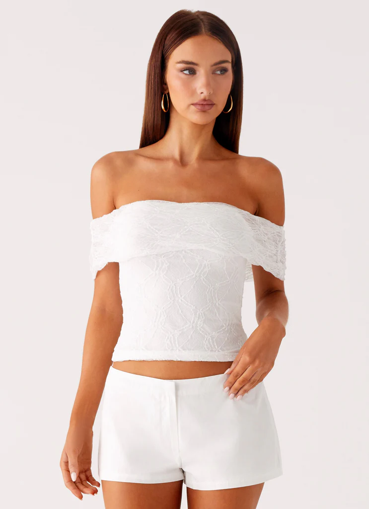 Top Spalla Scolpita Tabby - Bianco