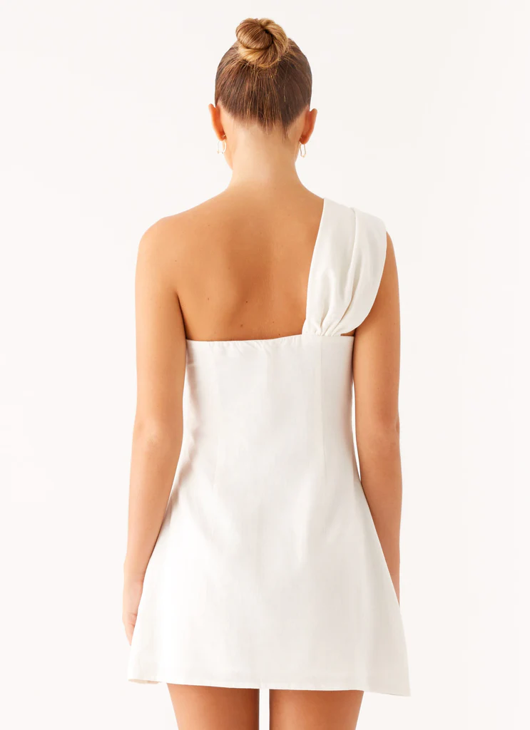 Vestito Mini in Lino Kameron - Bianco