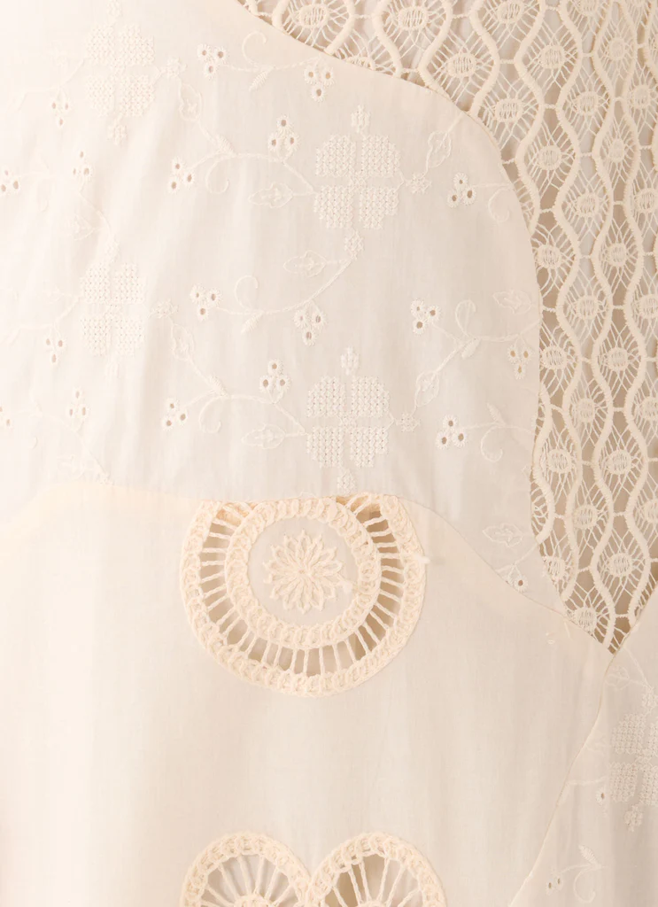 Abito Maxi in Cotone Spliced Fabienne - Avorio