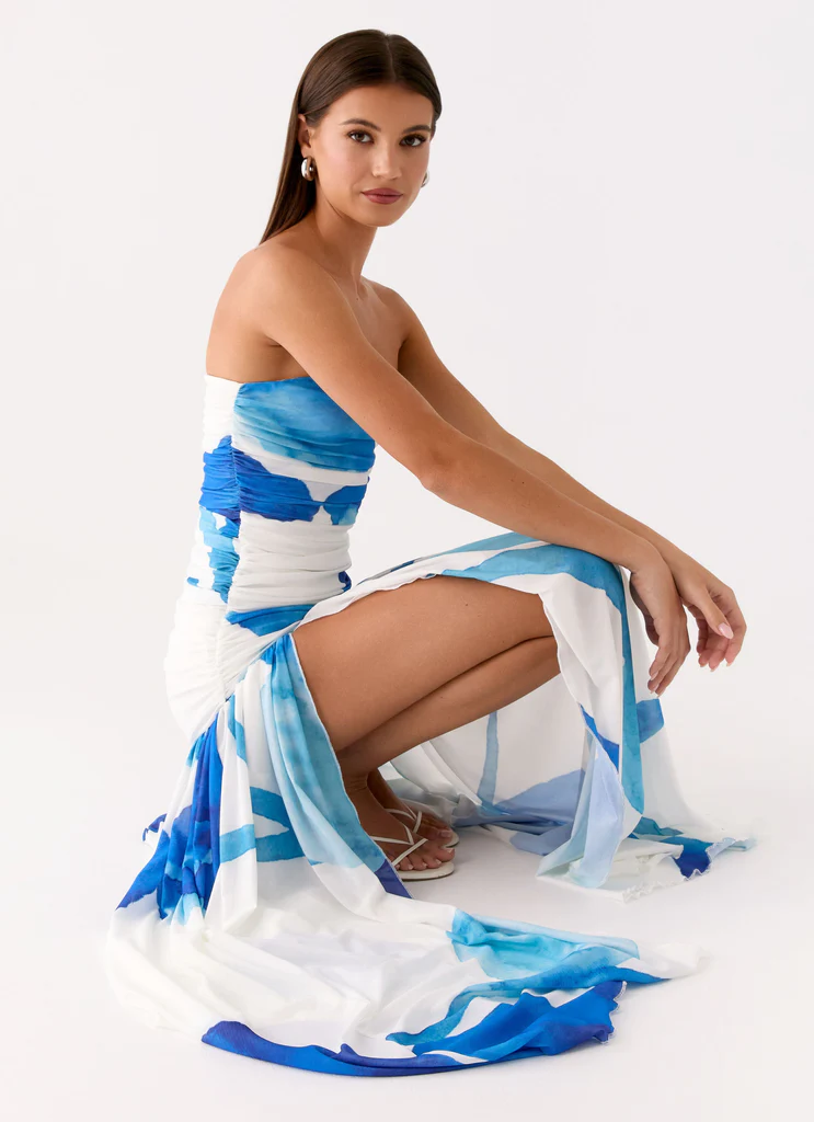 Abito Maxi Laidee - Cerulean Bloom