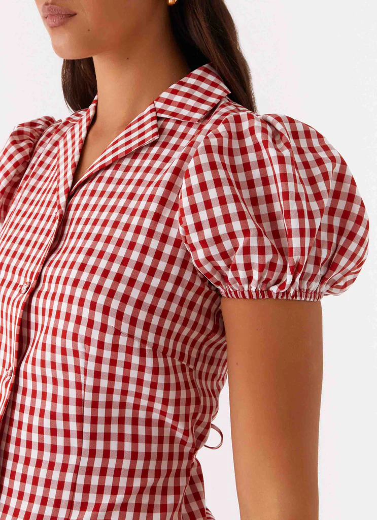 Vestito Maxi Verity - Rosso a Quadretti