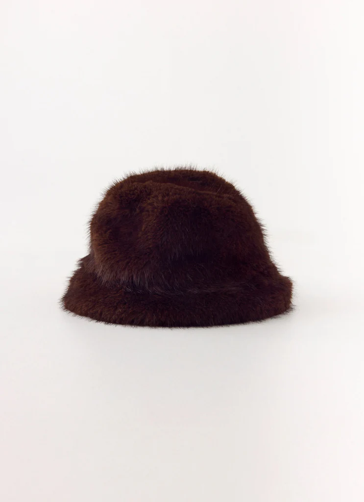 Cappello in Pelliccia Finta Nicolette - Cioccolato