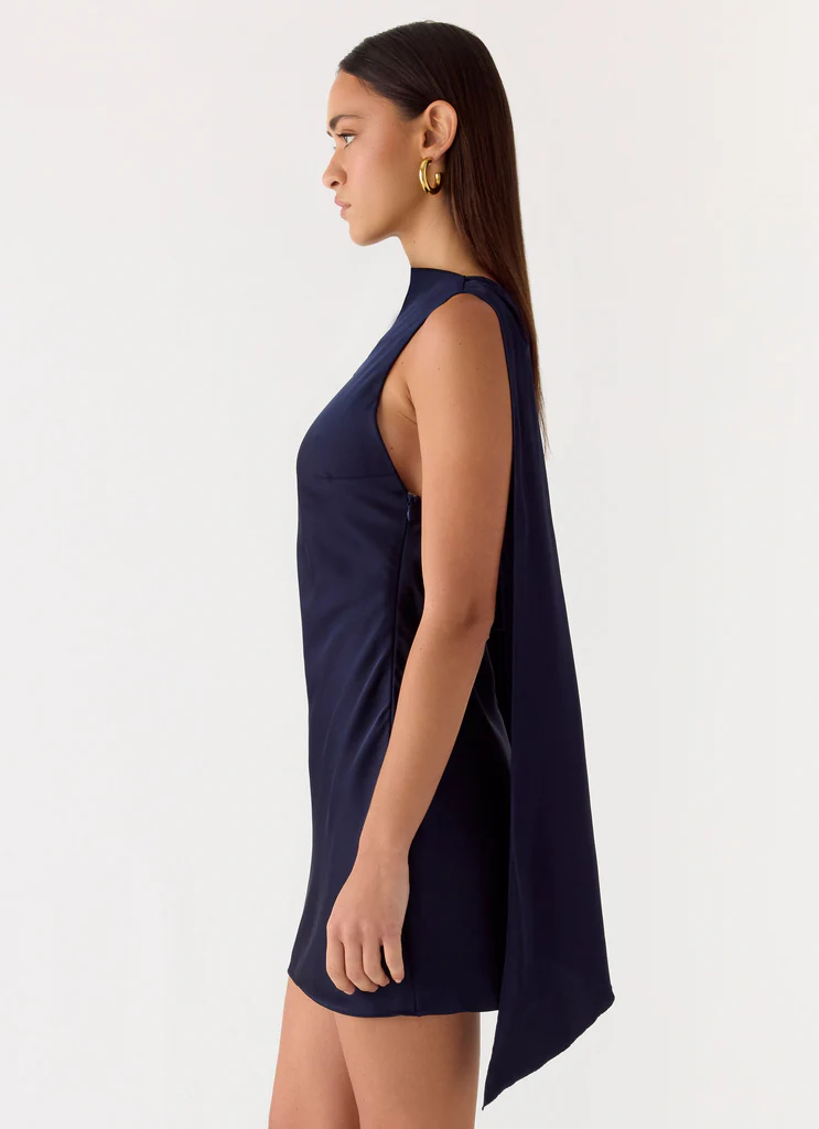 Vestito Mini a Collo Alto Cerina – Blu Navy Vestito Mini a Collo Alto Cerina - Blu Navy