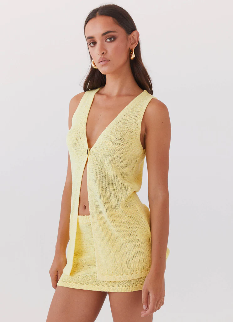 Mini gonna in maglia Capri Glow - Canarino