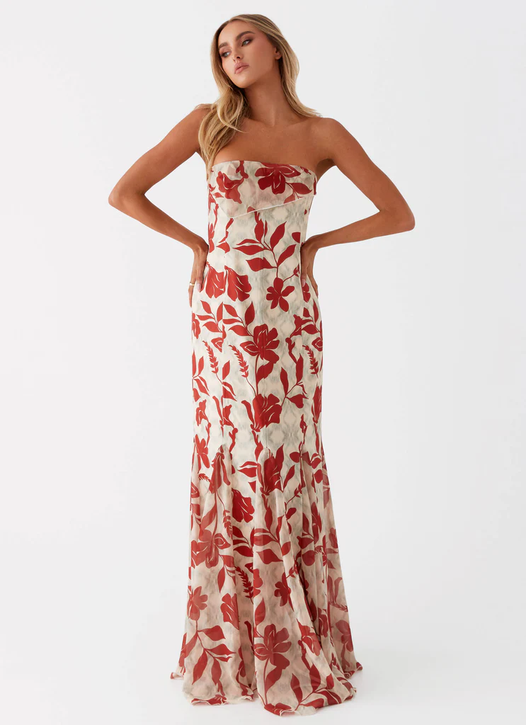 Vestito Maxi Willa - Fiori Rosso Verde