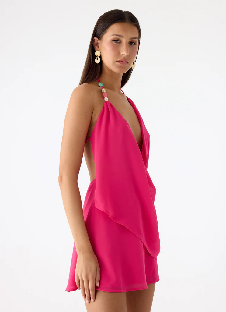 Vestito Mini in Chiffon Nona - Fucsia