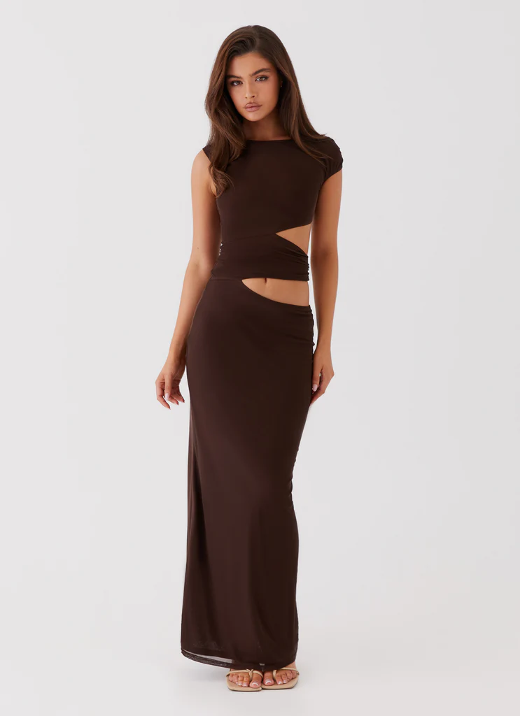 Vestito Maxi Unico Spallino - Cioccolato
