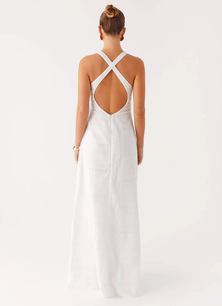 Abito Maxi a Spalline Kiana - Bianco