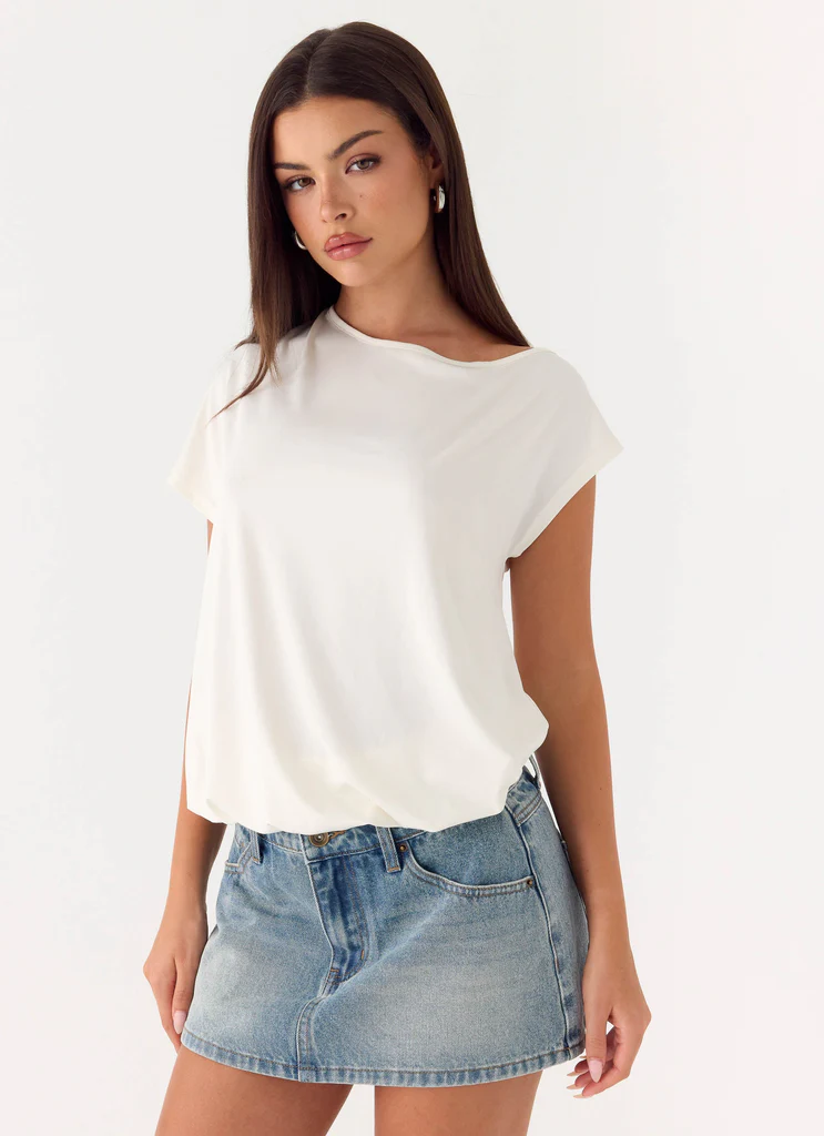 Mini gonna in denim Silas a vita bassa - Blu lavaggio vintage