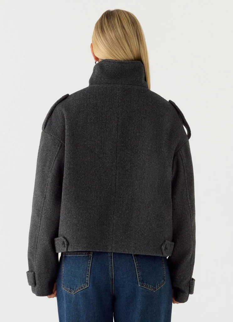 Giubbotto Bomber in Lana Finta Kaiden - Grigio