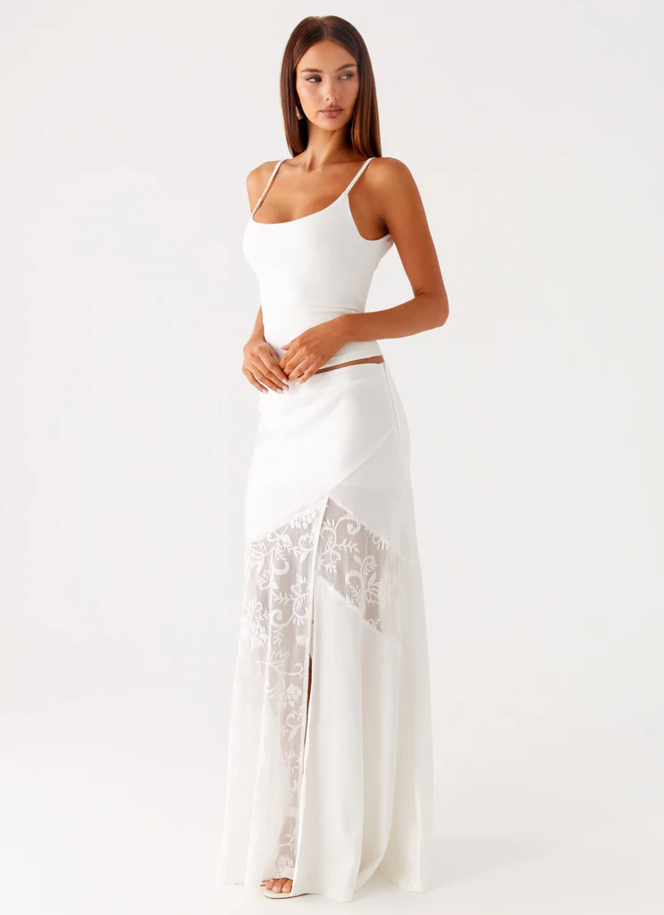 Gonna Maxi in Pizzo Dasie – Bianco Gonna Maxi in Pizzo Dasie - Bianco