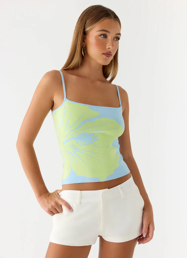 Top in maglia Sunray Skies - Azzurro pallido