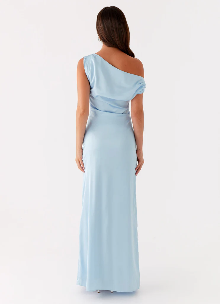 Abito Maxi in Seta Heart of Glass - Blu