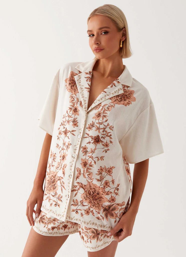 Dreamy Days Oversized Linen Shirt - Avorio