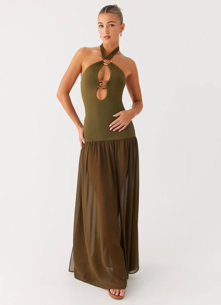 Abito Maxi Cypress Kiss - Khaki
