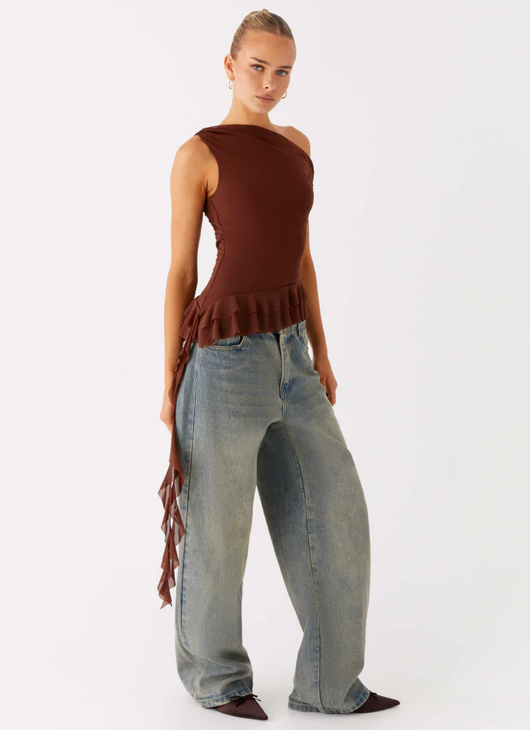 Top in Mica - Cioccolato