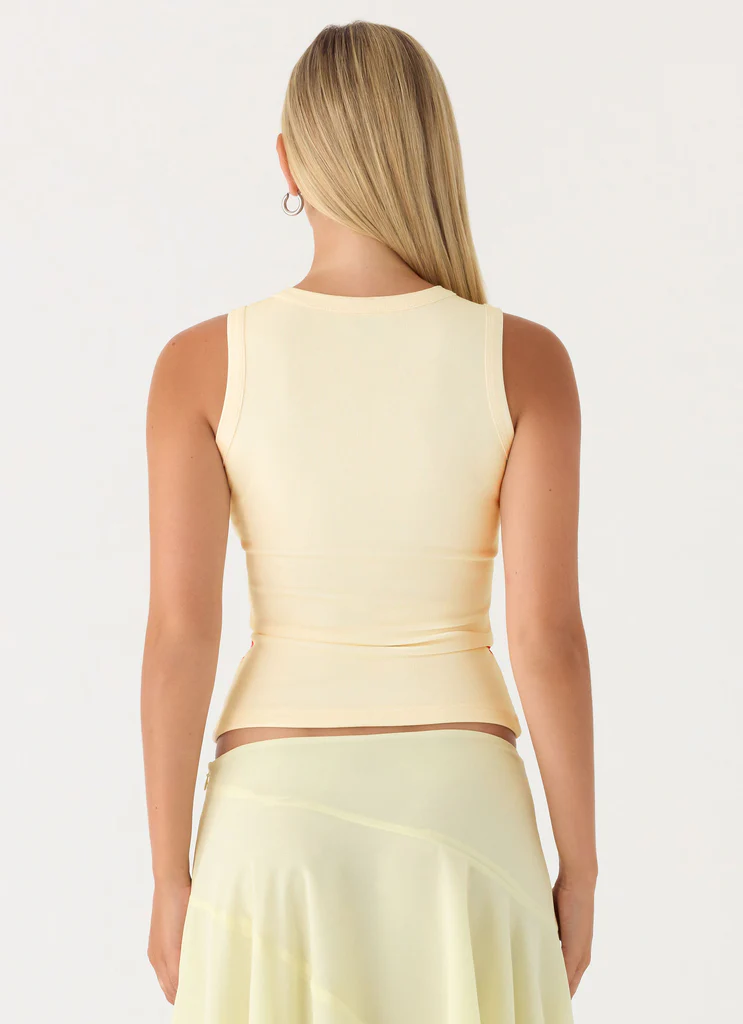 Top Tank Con Perline Jacqui - Giallo