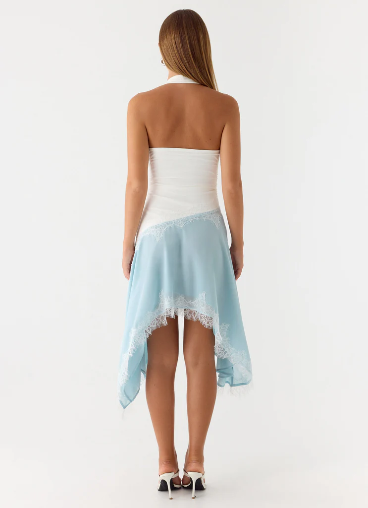 Abito Midi Brionee - Azzurro e Bianco