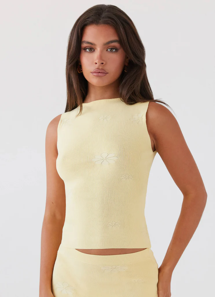 Top Tank A Maglia Holly - Limone