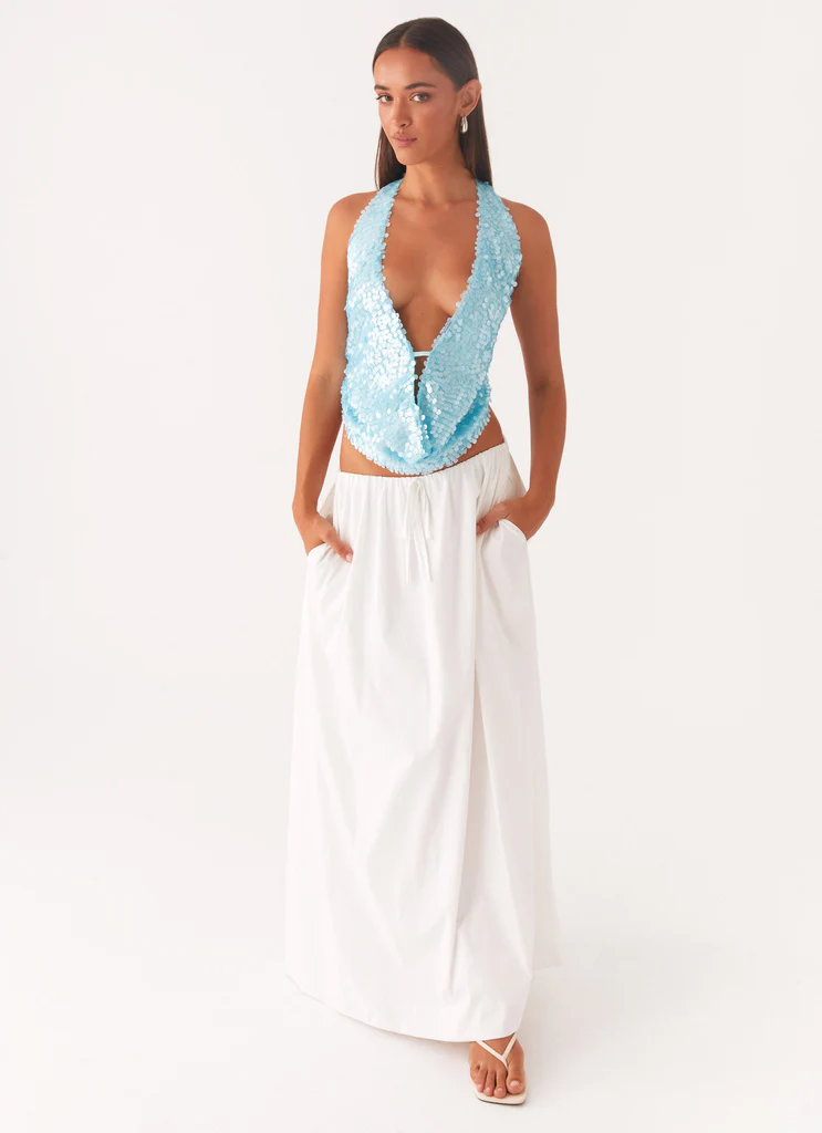 Top a scollo a camicia Rio Dreams - Turchese