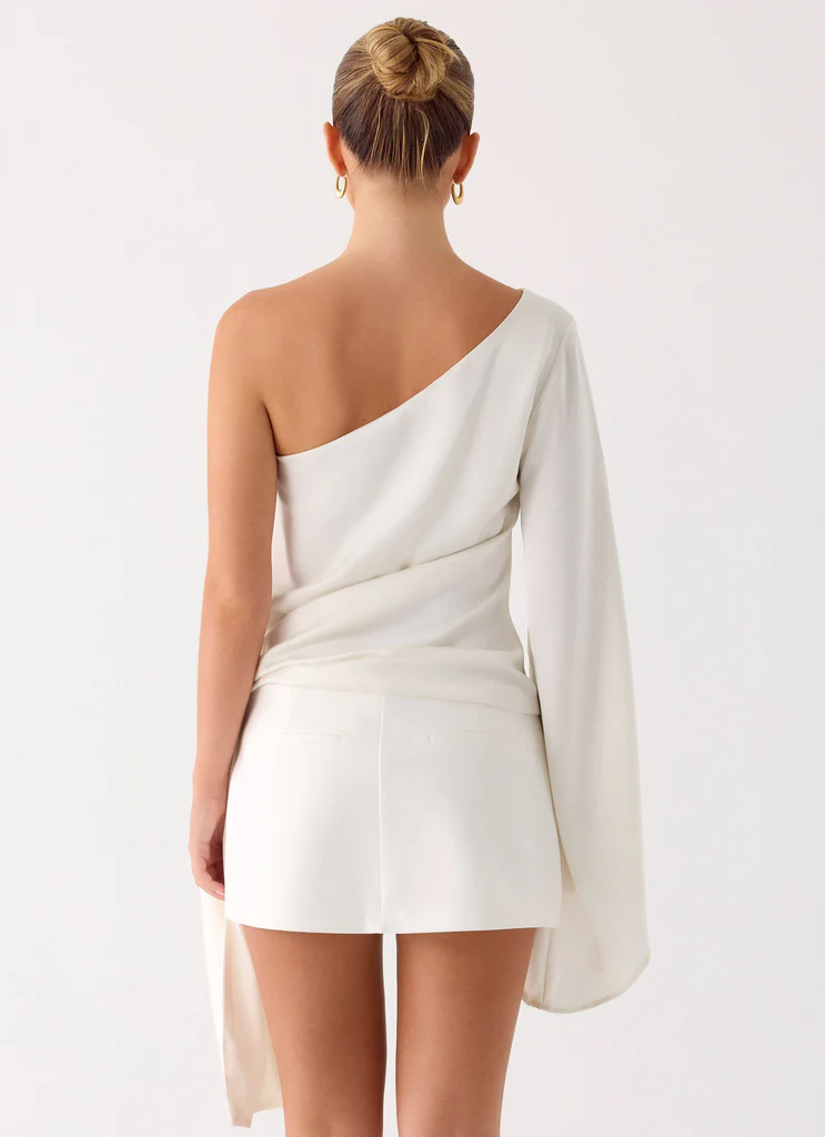 Top con spalla monospalla Statement Hour One - Avorio