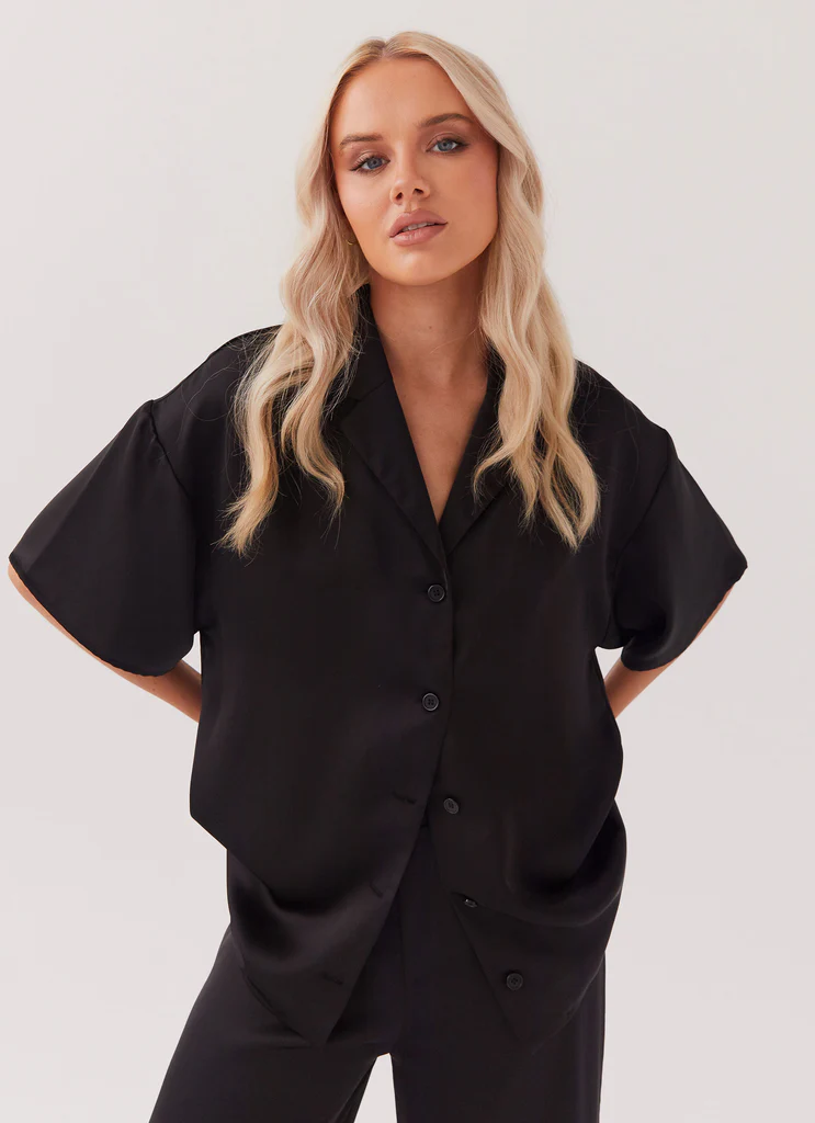 Camicia in Seta Palm Cove - Nero