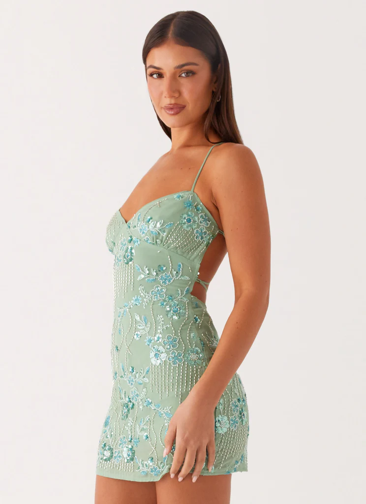 Vestito Micro Mini in Pizzo Vietta - Mint