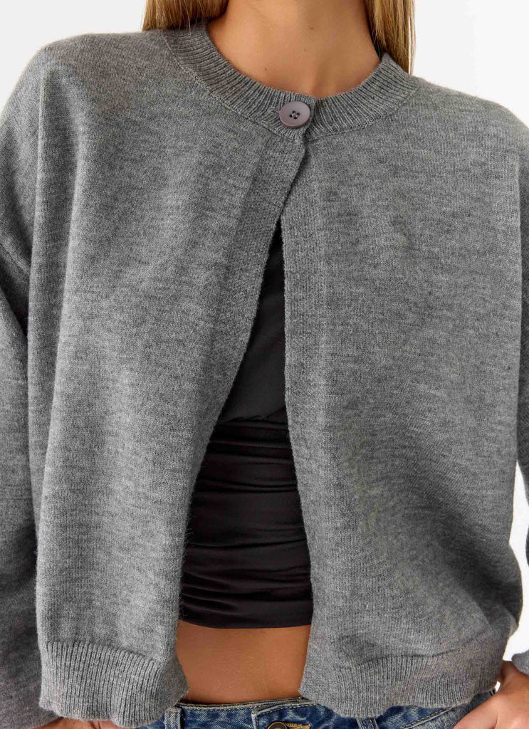 Cardigan Annie a Un Bottone - Grigio Marle