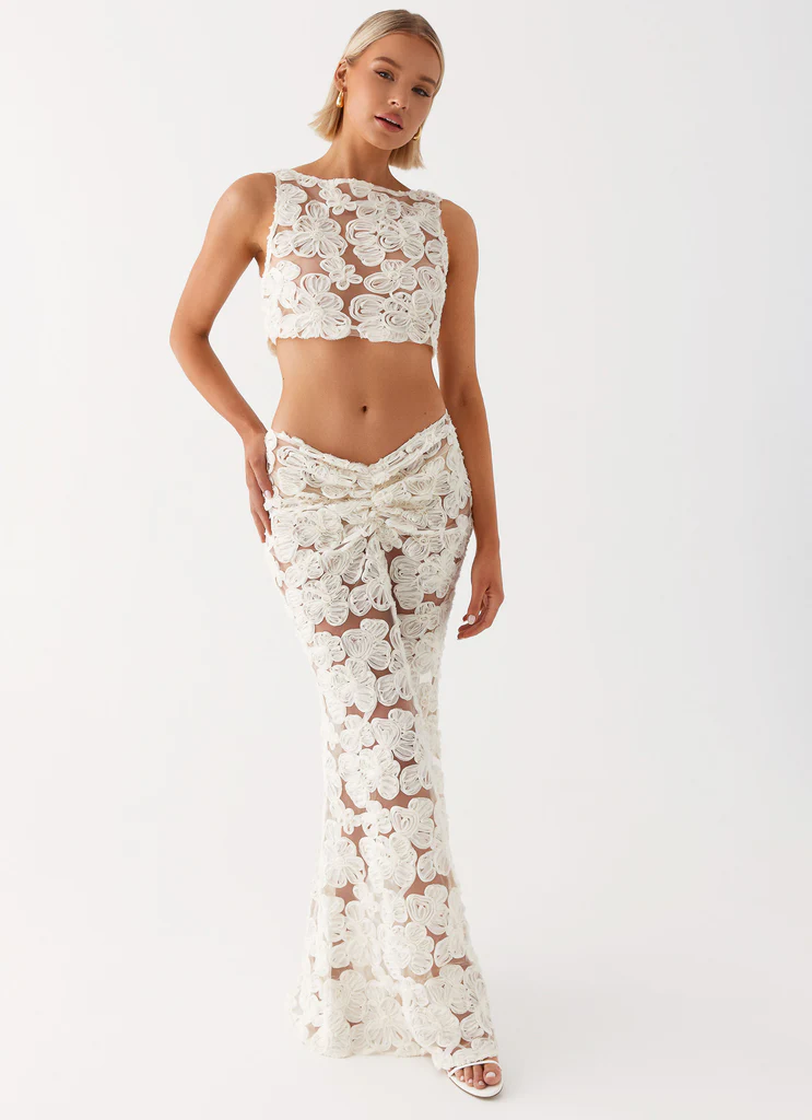 Skirt Maxi Fiorella Floret - Avorio