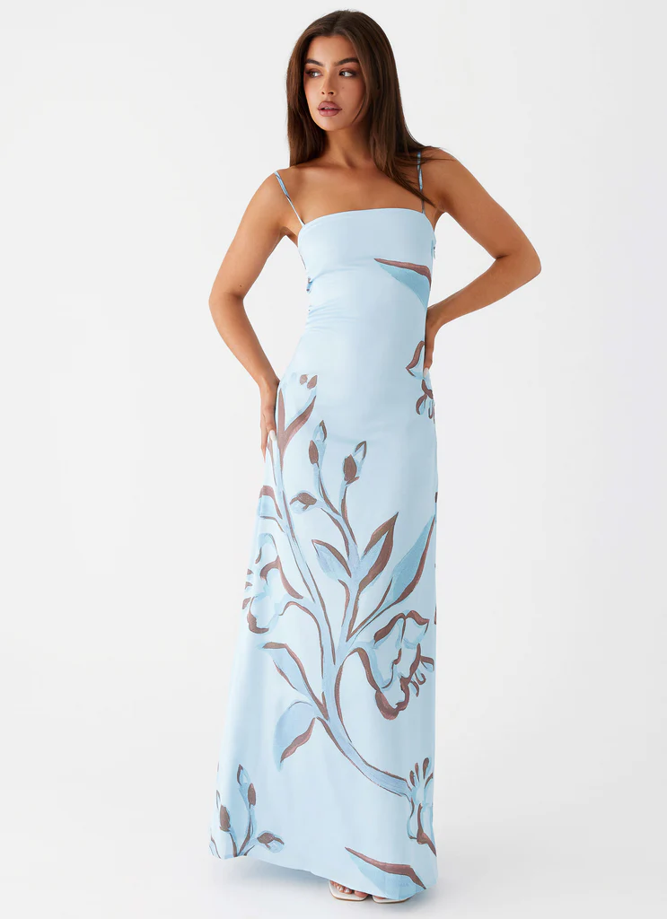 Aster Bloom Maxi Dress - Blu Floreale