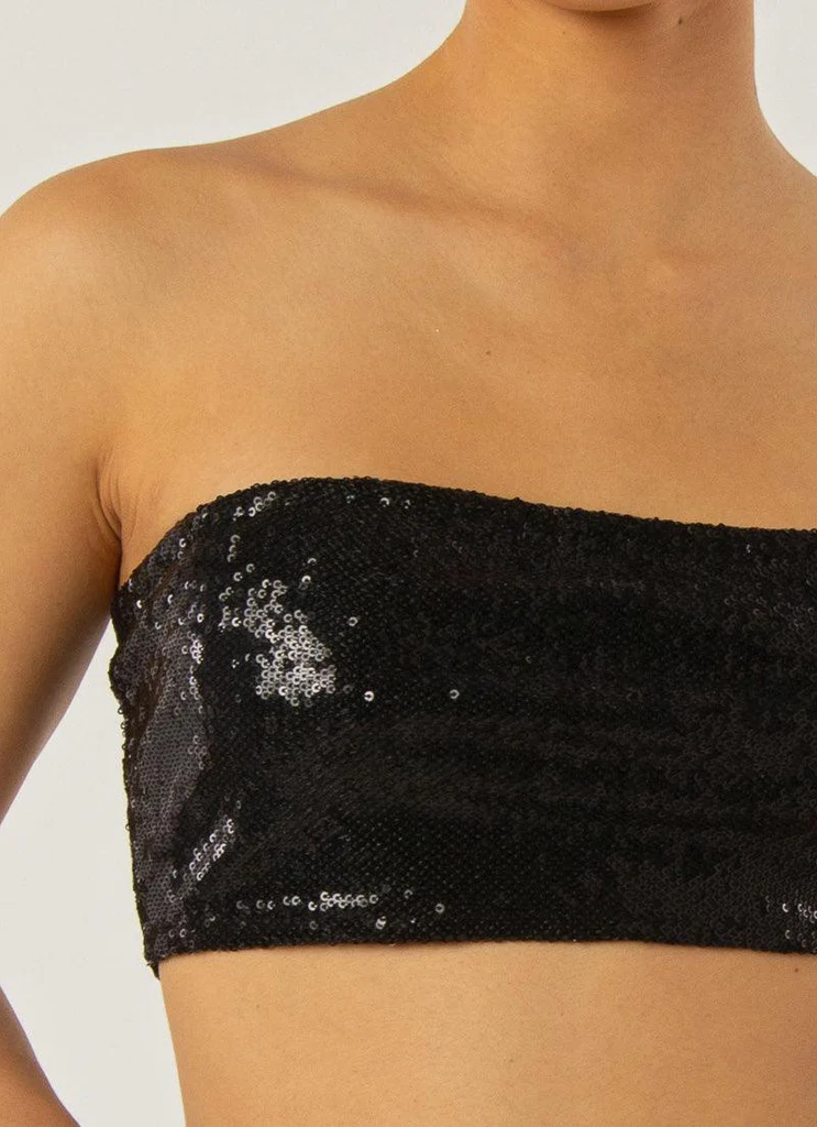Bustier in Paillettes Emma - Nero