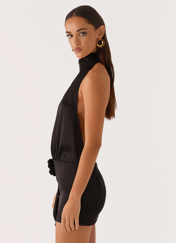 Vestito Mini a Spalline Birdie - Nero
