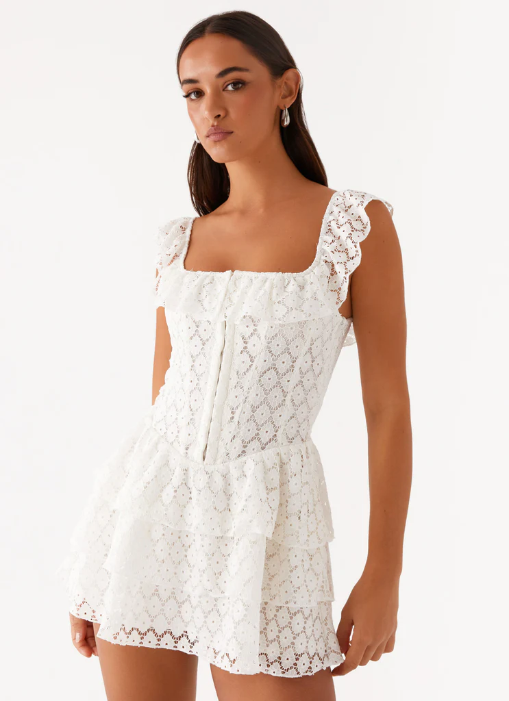 Paradise Dreams Corset Mini Dress - Bianco